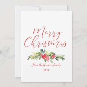 Carte De Correspondance Guirlande de gui aquarelle   Noël