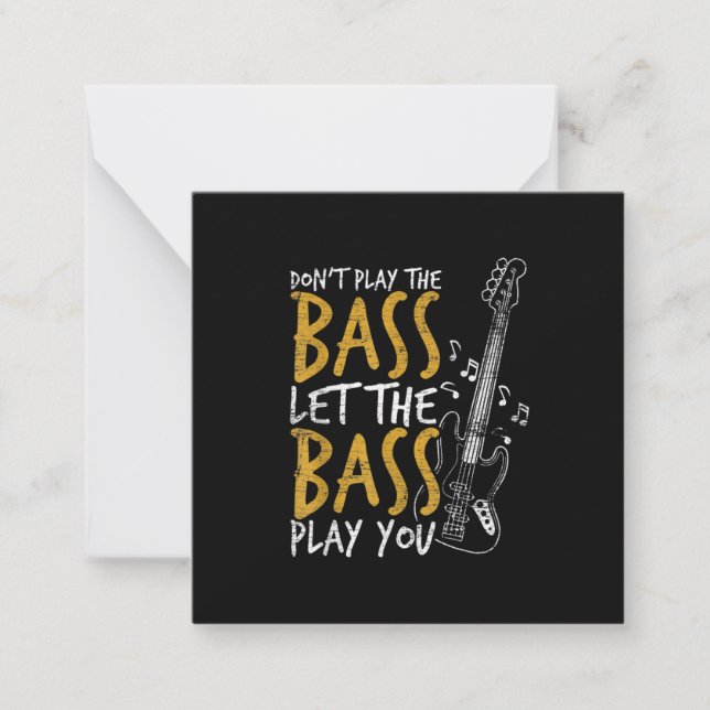 Carte De Correspondance Guitariste Laisser Bass Guitar Anniversaire (Devant)
