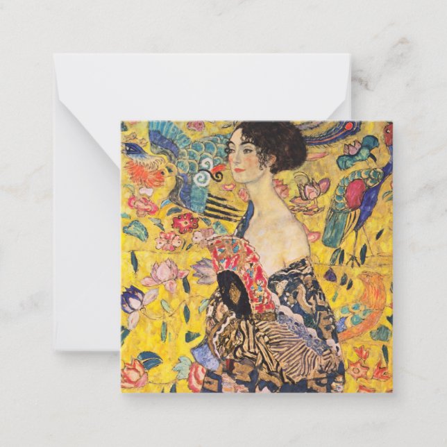 Carte De Correspondance Gustav Klimt - Dame avec ventilateur (Devant)