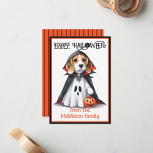 Carte De Correspondance Halloween beagle Chien heureux