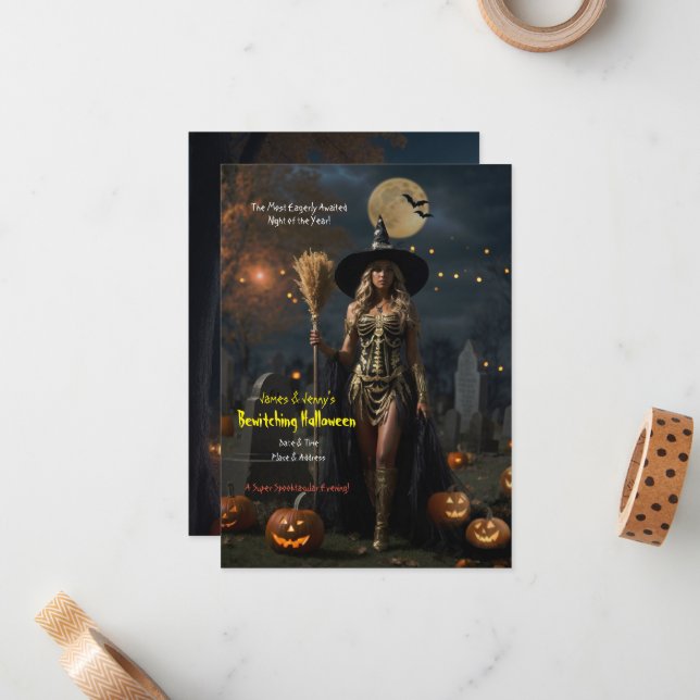 Carte De Correspondance Halloween en attente (Devant/Arrière en situation)