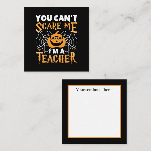 Carte De Correspondance Halloween Teacher ajouter un sentiment (Devant / Derrière)
