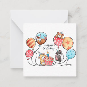 Carte De Correspondance Hamsters anniversaire