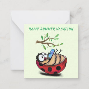 Carte De Correspondance Happy Summer Vacation - Happy Ladybug avec télépho