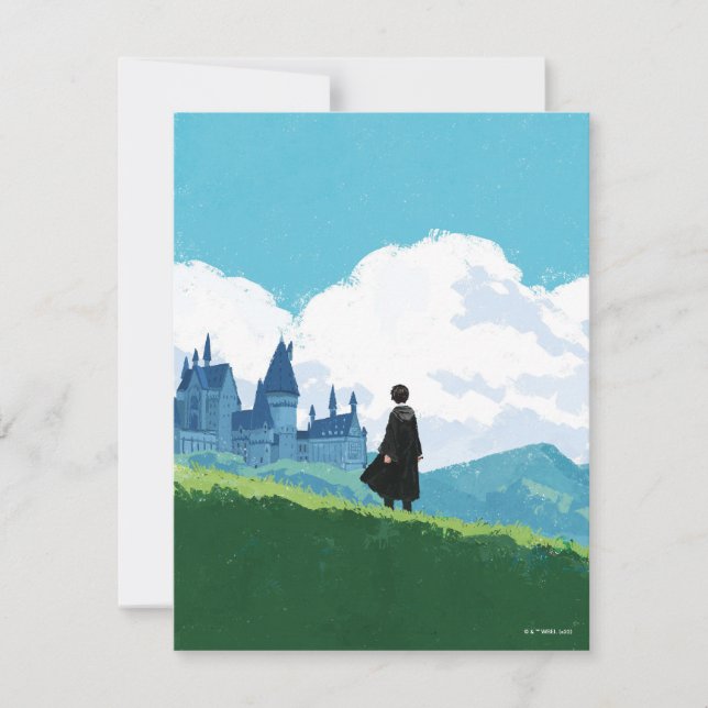 Carte De Correspondance HARRY POTTER™ Surplombant le château HOGWARTS™ (Devant)