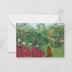 Carte De Correspondance Henri Rousseau - Forêt tropicale avec singes
