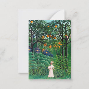 Carte De Correspondance Henri Rousseau - Une femme marche dans une forêt e