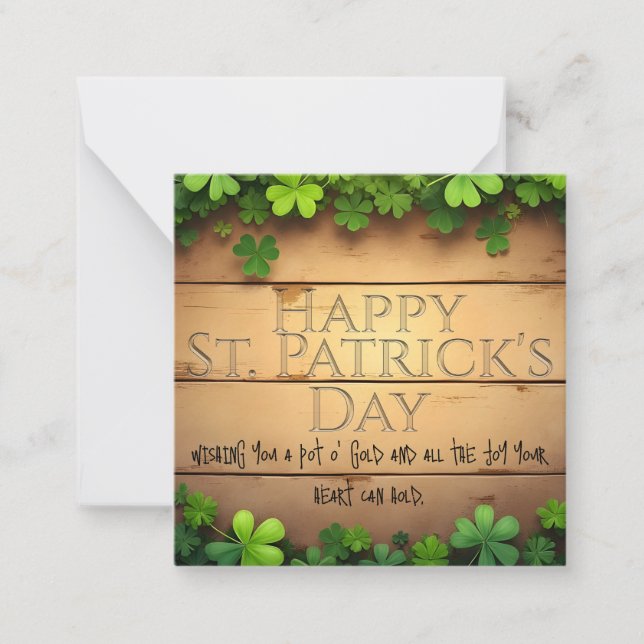 Carte De Correspondance Heureux voeux de la Saint-Patrick 🍀 (Devant)