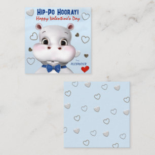 Carte De Correspondance Hippo Boy Blue Classroom Saint-Valentin