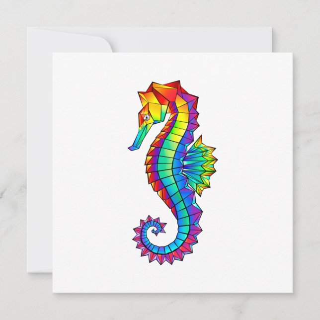 Carte De Correspondance Hippocampe polygonal arc-en-ciel (Devant)