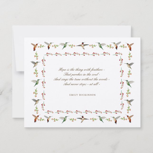 Carte De Correspondance Hope Emily Dickinson (Devant)