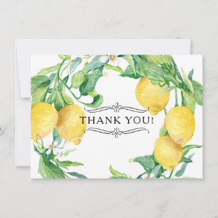Carte De Correspondance Horizontal Lemon Floral Merci Notes Citrus Art