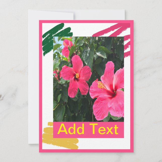 Carte De Correspondance Hot Pink Hibiscus (Devant)