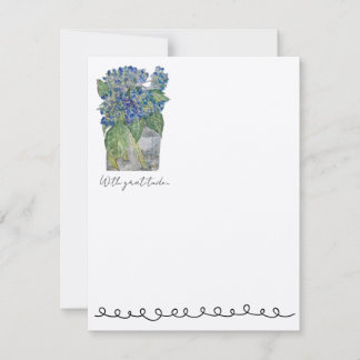 Carte De Correspondance Hydrangeas in Water Flat Notecards (10)