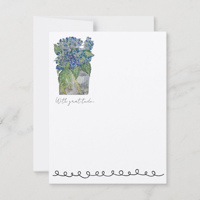 Carte De Correspondance Hydrangeas in Water Flat Notecards (10) (Devant)