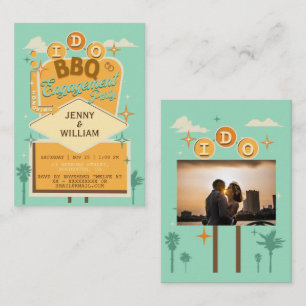 Carte De Correspondance I Do BBQ Retro Engagement Party