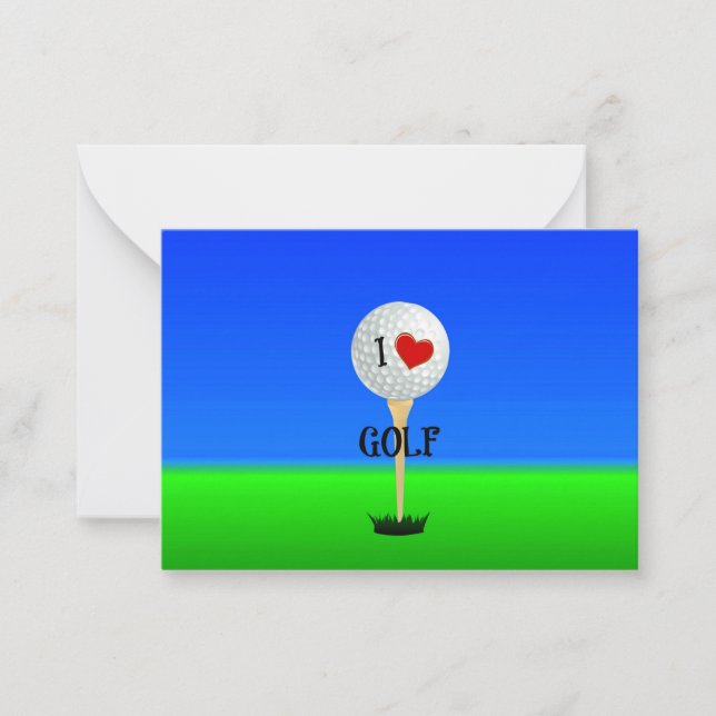 Carte De Correspondance I Love Golf (Devant)