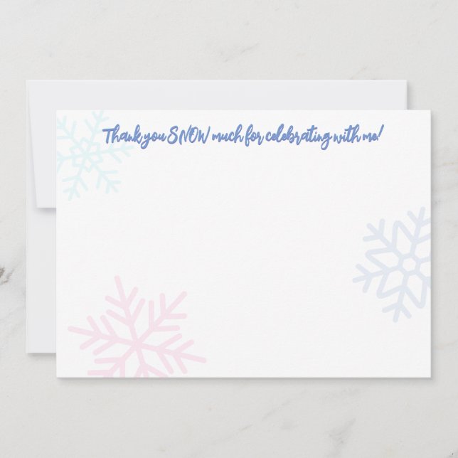 Carte De Correspondance Ice Princess 4e anniversaire Merci Note (Devant)