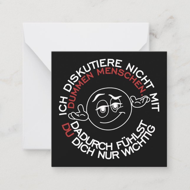 Carte De Correspondance Ich diskutiere nicht mit dummen Menschen (Devant)