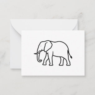 Carte De Correspondance Icône de silhouette d'éléphant minimaliste moderne