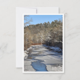 Carte De Correspondance Icy NH River during January Note Card