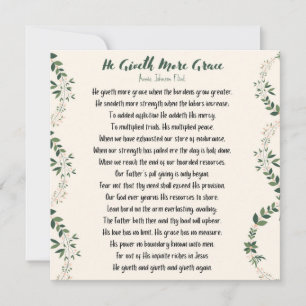 Carte De Correspondance Il donne plus de Grace Carré Flat Card - Grand