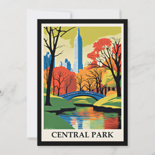 Carte De Correspondance Illustration colorée de Central Park