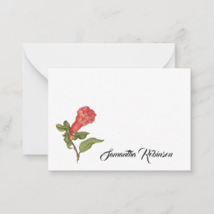 Carte De Correspondance Illustration de floraison vintage de grenade