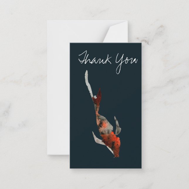 Carte De Correspondance Illustration de poisson koi aquarelle (Devant)