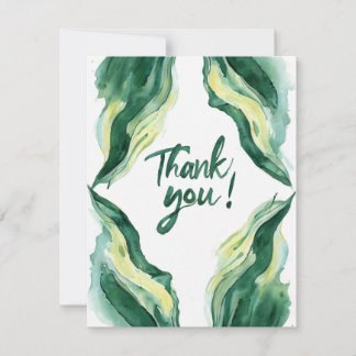 Carte De Correspondance Illustration du cadre feuille Merci aquarelle