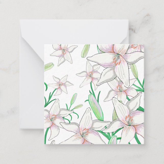 Carte De Correspondance Illustration White Lilies (Devant)