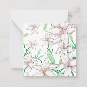 Carte De Correspondance Illustration White Lilies
