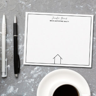 Carte De Correspondance Immobilier Maison Simple Chic Personnalisé Réalisa