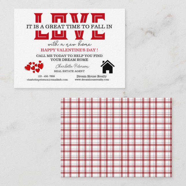 Carte De Correspondance Immobilier Promotionnel Agriculture Saint Valentin (Devant / Derrière)