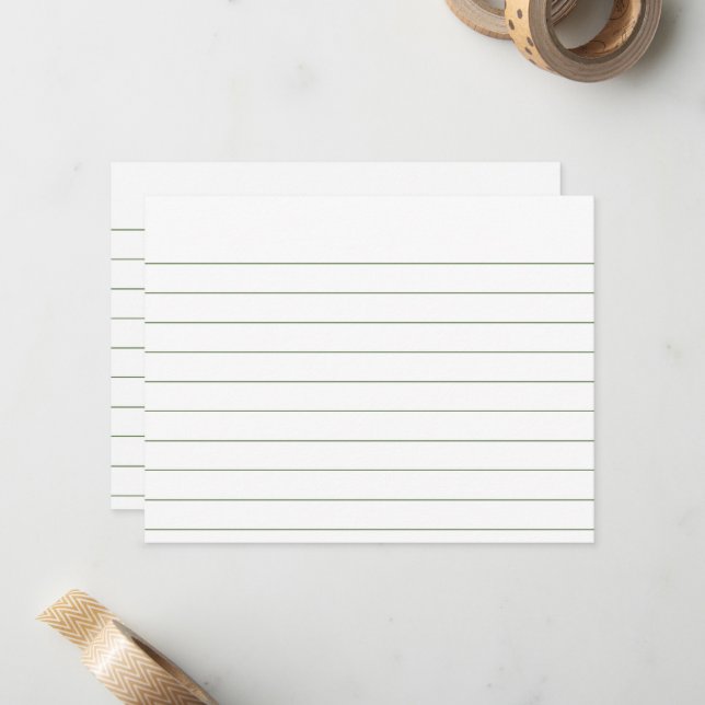 Carte De Correspondance Indice de la ligne verte (Devant/Arrière en situation)