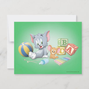 Carte De Correspondance Infant Tom and Jerry Playing With Toys