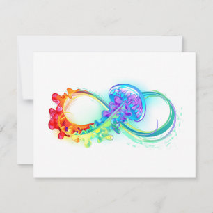 Carte De Correspondance Infinity avec méduse arc-en-ciel