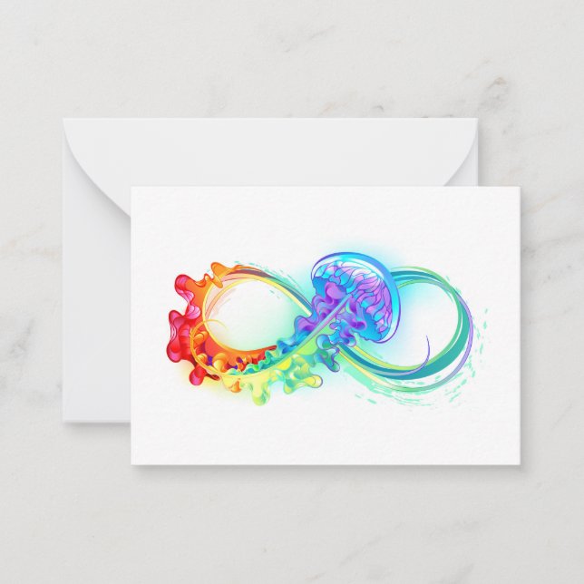 Carte De Correspondance Infinity avec Rainbow Jellyfish (Devant)
