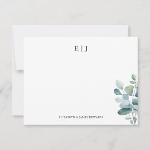 Carte De Correspondance Initiales de couple personnalisées Monogramme Euca
