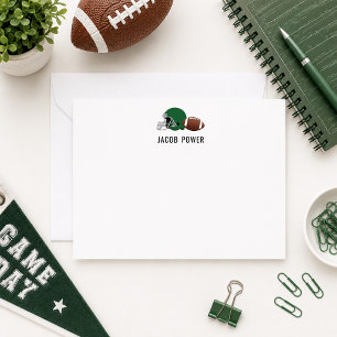 Carte De Correspondance Initiales de monogramme personnalisé de football