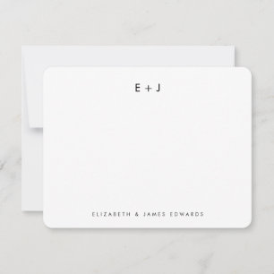 Carte De Correspondance Initiales de monogramme personnalisées pour couple