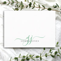 Initiales de script vert monogramme chic