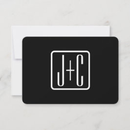 Carte De Correspondance Initiales monogrammes modernes | Noir & Blanc