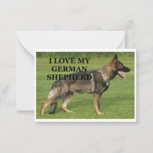 Carte De Correspondance J'adore mon berger allemand sable