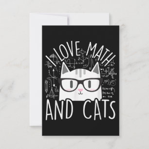 Carte De Correspondance J'Aime Les Maths Et Les Chats Cute Kitty Chat