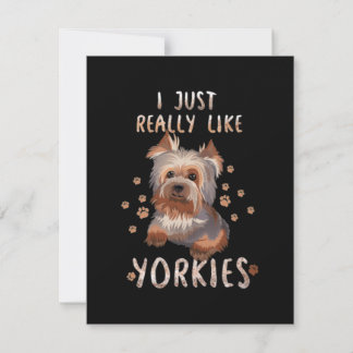 Carte De Correspondance J'Aime Vraiment Les Yorkies