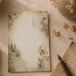 Carte De Correspondance Jardin Botanique Romantique Collage Esthétique
