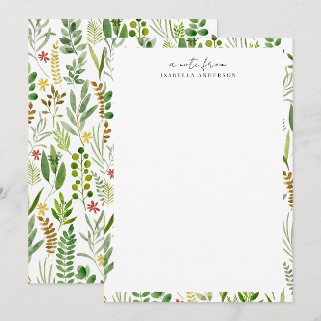 Carte De Correspondance Jardin personnalisé (Devant / Derrière)