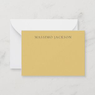 Carte De Correspondance Jaune laiton minimaliste esthétique moderne simple