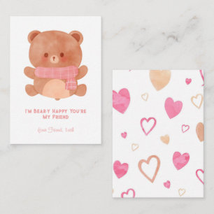 Carte De Correspondance 'Je suis Bear-y Happy You're My Friend' Enfants Va